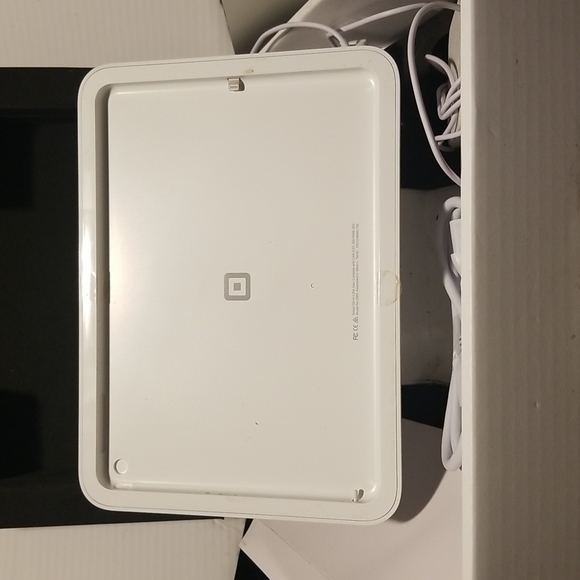 White square stand for a business